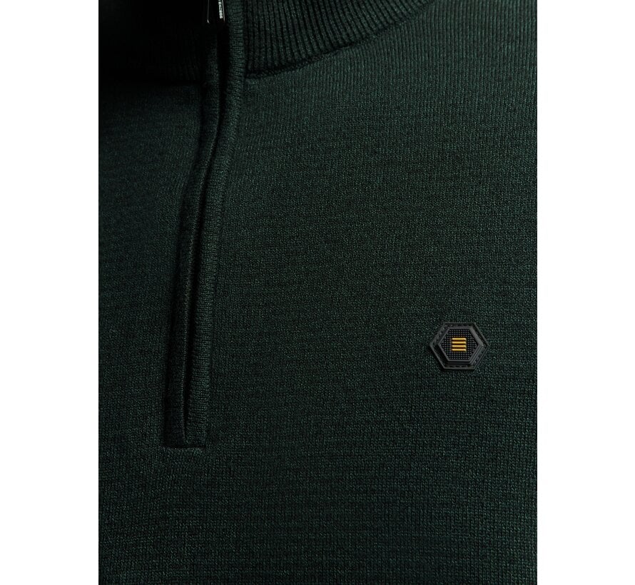 Pullover Half Zip 2 Coloured Melange Dark Green (25210885SN - 052)