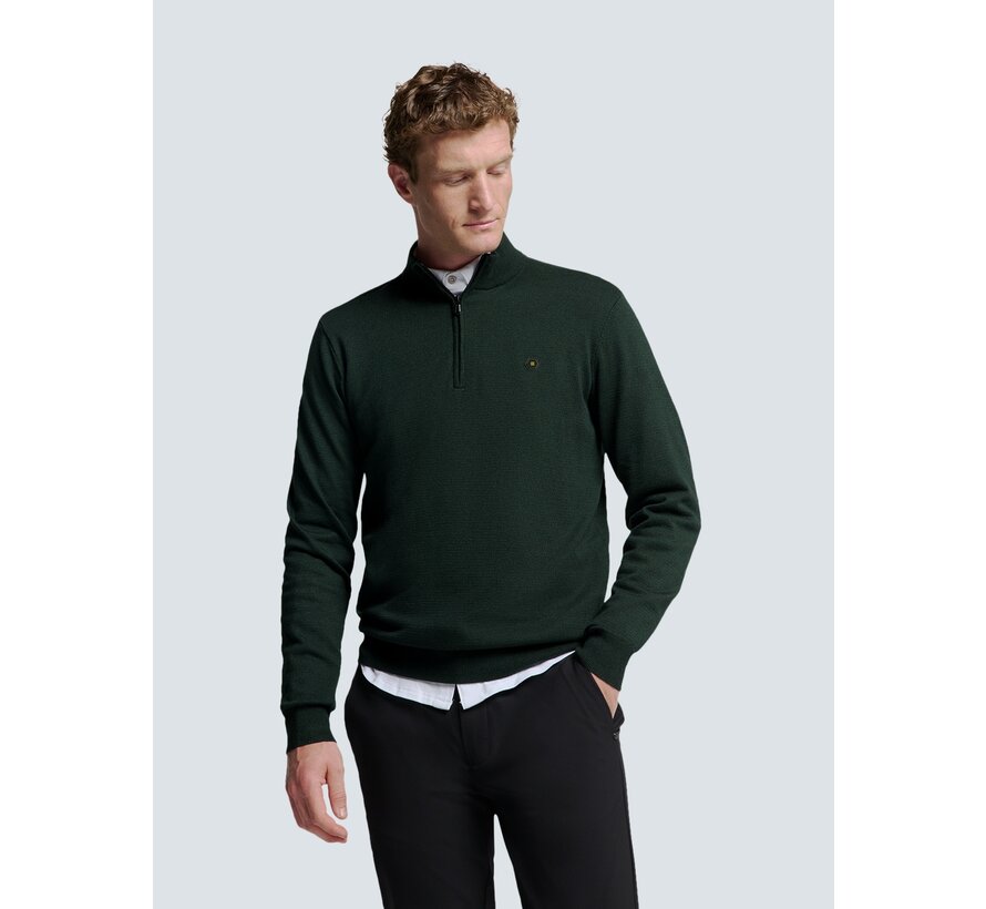 Pullover Half Zip 2 Coloured Melange Dark Green (25210885SN - 052)