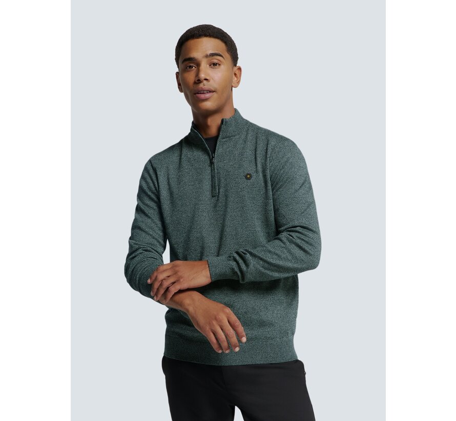 Pullover Half Zip 2 Coloured Melange Cloud (25210885SN - 130)