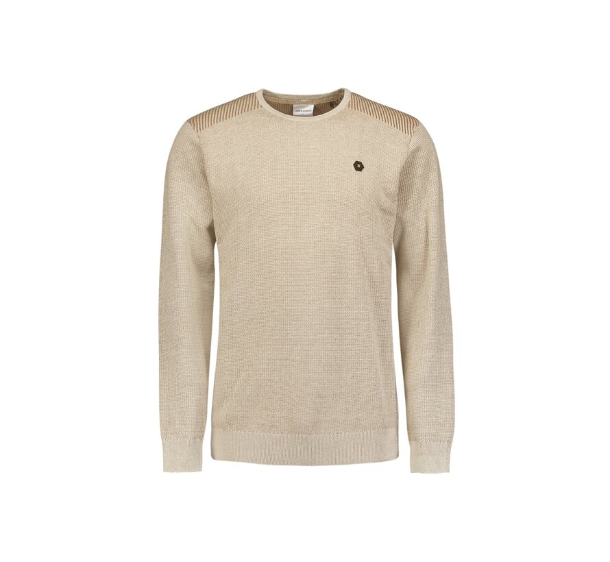 Pullover Crewneck 2 Coloured Jacquard Cement (25230821SN - 122)