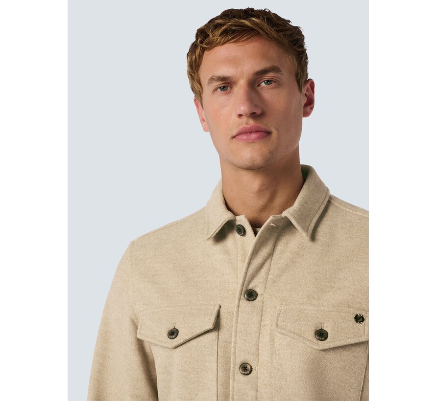 Overshirt Button Closure Melange Khaki (25510903 - 043)