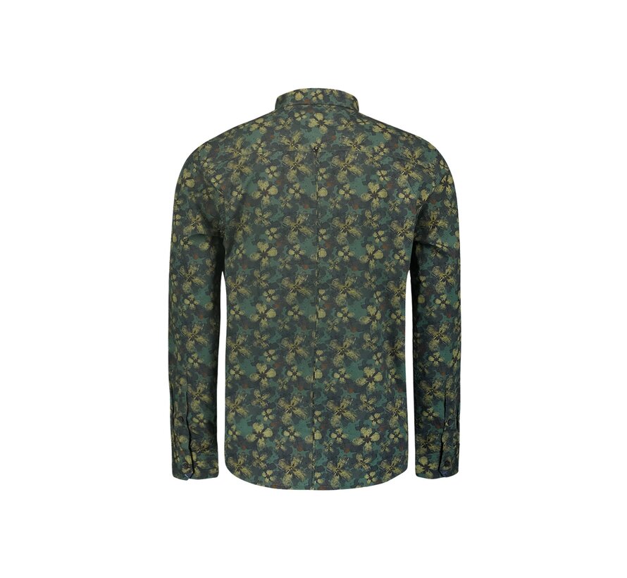 Shirt Stretch Allover Printed Dark Green (25450733 - 052)