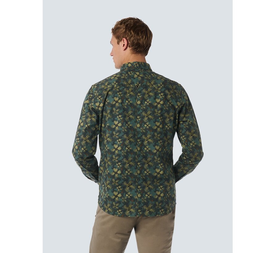 Shirt Stretch Allover Printed Dark Green (25450733 - 052)