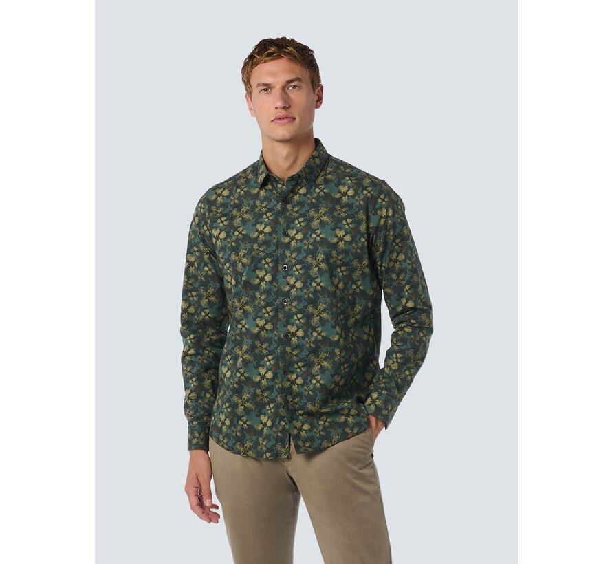 Shirt Stretch Allover Printed Dark Green (25450733 - 052)