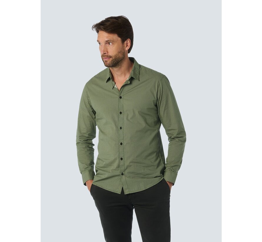 Shirt Stretch Allover Printed Dark Green (25430823 - 052)