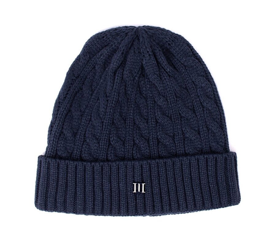 DOMIZIANO Knitted cable beanie Navy (TRHTIE137 - 803)