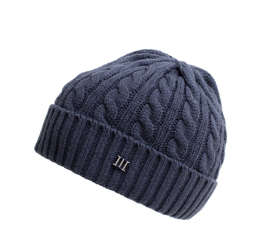 DOMIZIANO Knitted cable beanie Navy (TRHTIE137 - 803)