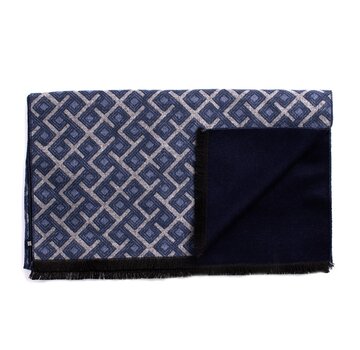 Tresanti DIONISIO Viscose scarf with geometric pattern Navy (TRSCIE208 - 803)