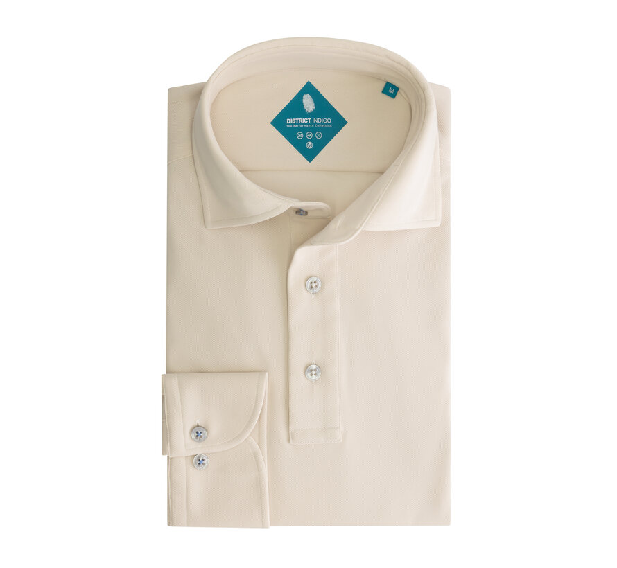 Pique Performance Polo LS Champagne  (7.42.410.780 - 048)