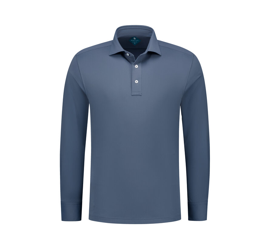 Pique Performance Polo LS Steel Blue  (7.42.410.780 - 014)