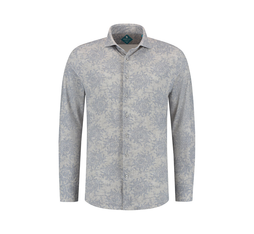 Overhemd Pique Performance Print Light Grey (7.42.025.778 - 326)