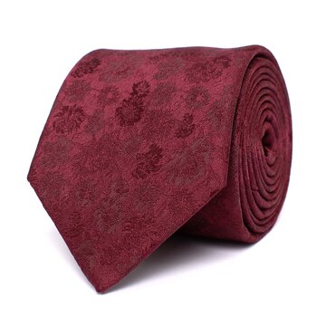 Tresanti DAIRE Silk tie with flowers Burgundy (TRTIIE348 - 602)
