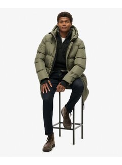 Superdry HOODED SPORTS PUFFER MID JKT Dusty Olive Green (M5011917A - 8MI)