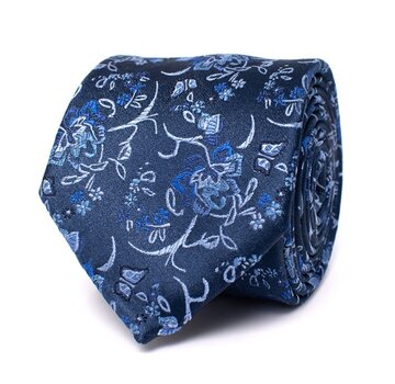 Tresanti DRUINA Silk tie with flowers Blue (TRTIIE372 - 800)