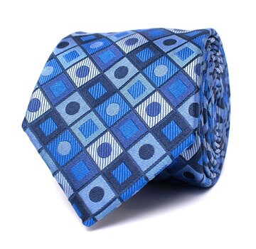Tresanti DALIANO Silk tie with geo pattern Blue (TRTIIE366 - 800)