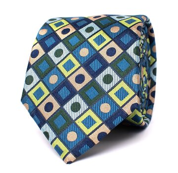 Tresanti DALIANO Silk tie with geo pattern Green (TRTIIE366 - 900)