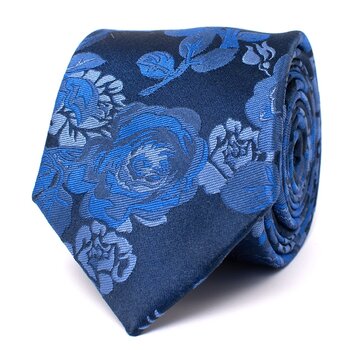 Tresanti DANIAR Silk tie with flowers Blue (TRTIIE364 - 800)