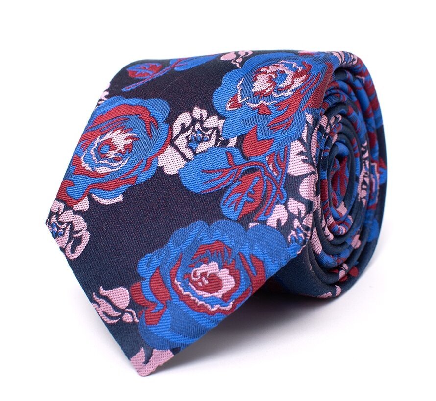 DANIAR Silk tie with flowers Multi (TRTIIE364 - 1000)