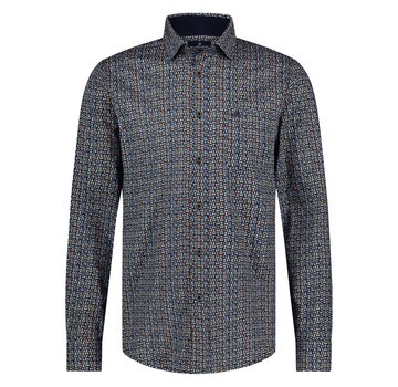 Fellows United Shirt lange mouw stretch Navy (42.6516 - 110)