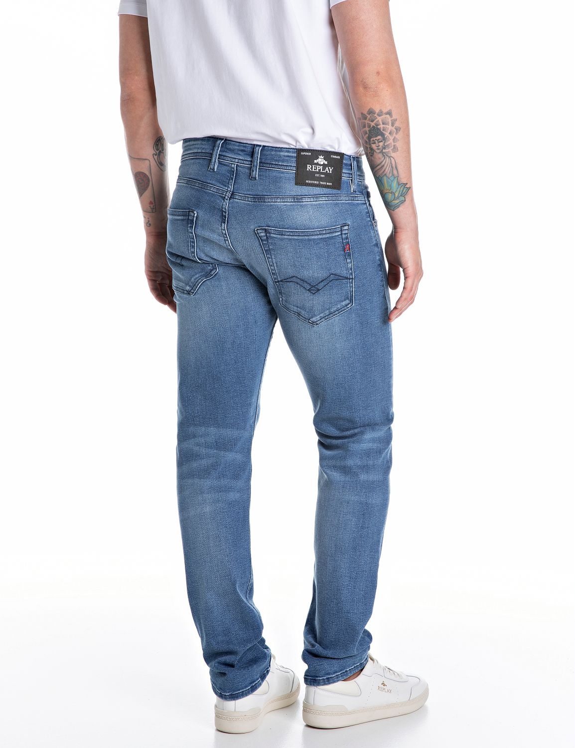 Replay Jeans GROVER STRAIGHT MEDIUM BLUE - Replay