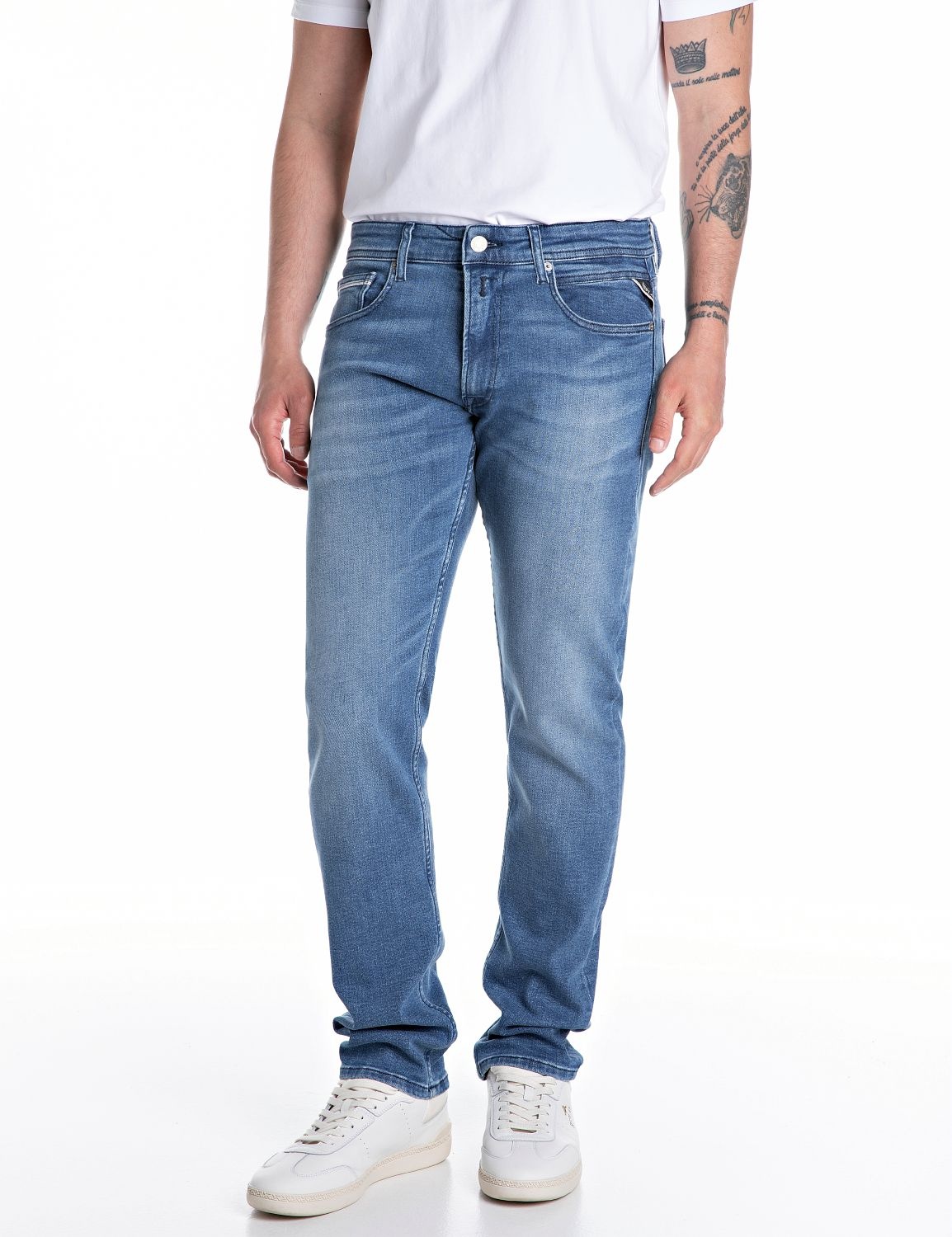 Replay Jeans GROVER STRAIGHT MEDIUM BLUE  - Replay