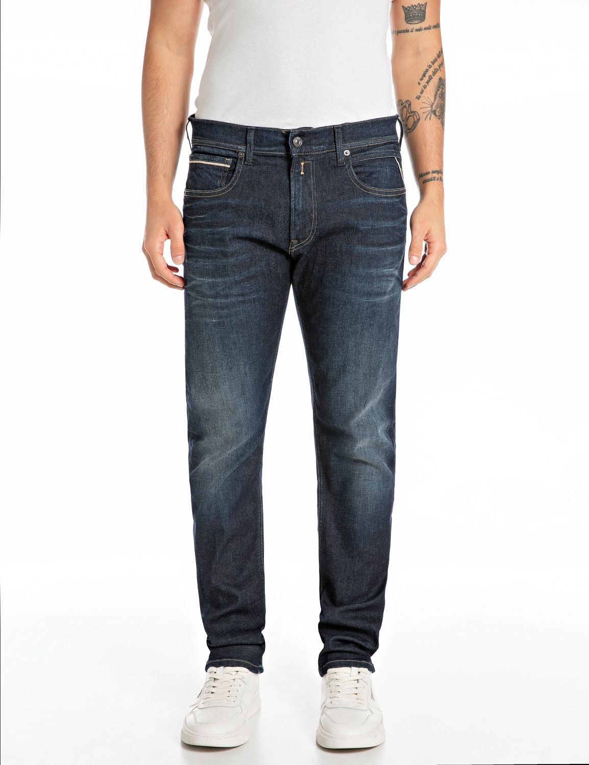 Replay Jeans GROVER STRAIGHT DARK BLUE  - Replay