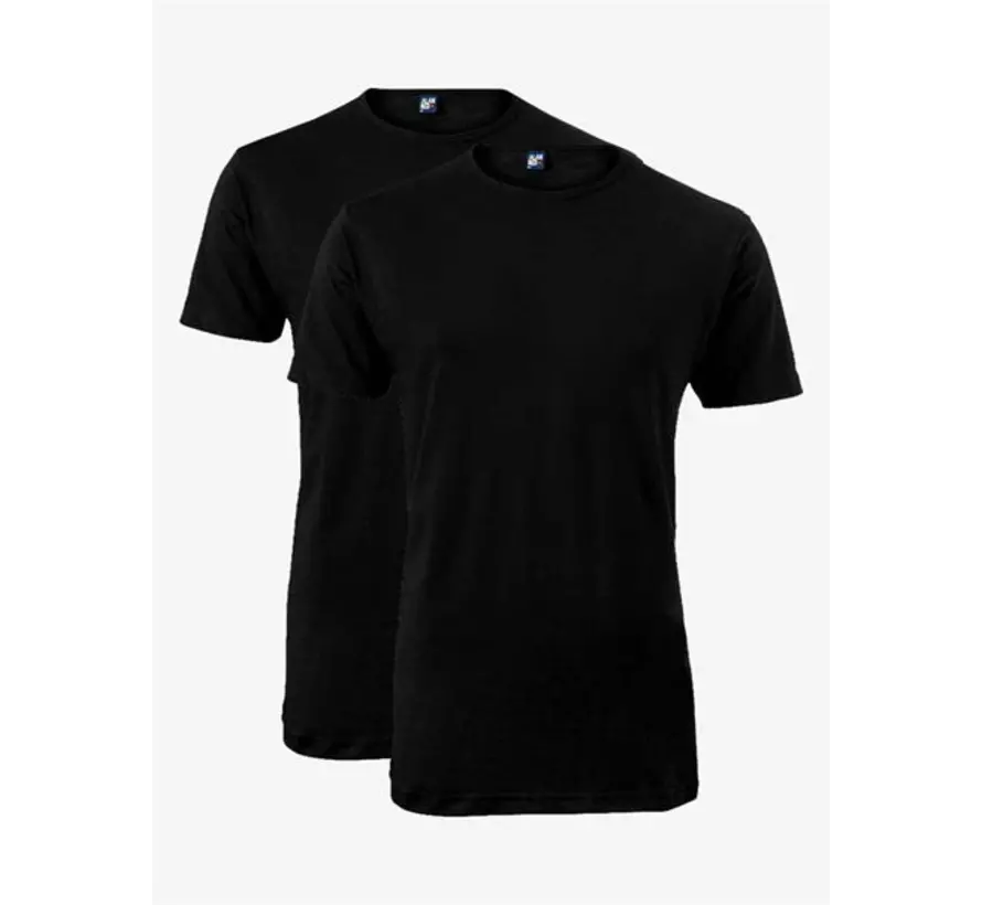 T-shirt Derby 2Pack Ronde Hals Black (6672)N