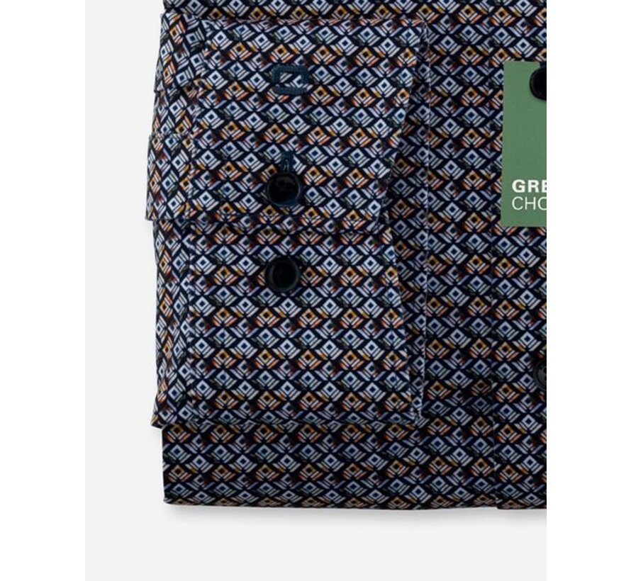 Overhemd Luxor 24/Seven Modern Fit Print Blauw (1222 84 36)