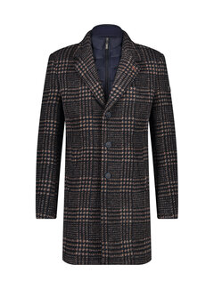 A Fish Named Fred Overcoat small check Navy (29.163.604)