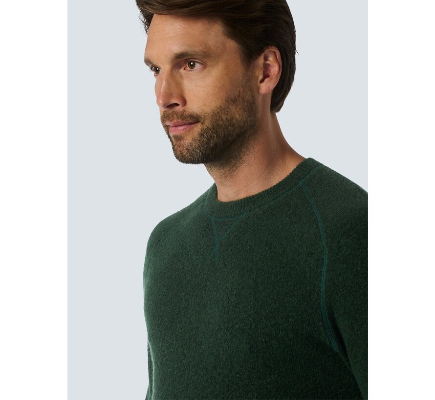 Pullover Crewneck Melange With Wool Dark Green (25210922 - 052)