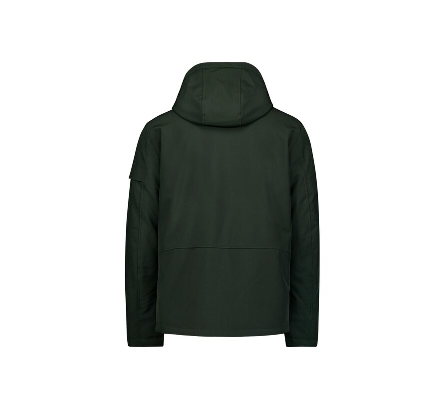 Jacket Short Fit Hooded Softshell Stretch Dark Moss (25630808 - 186)