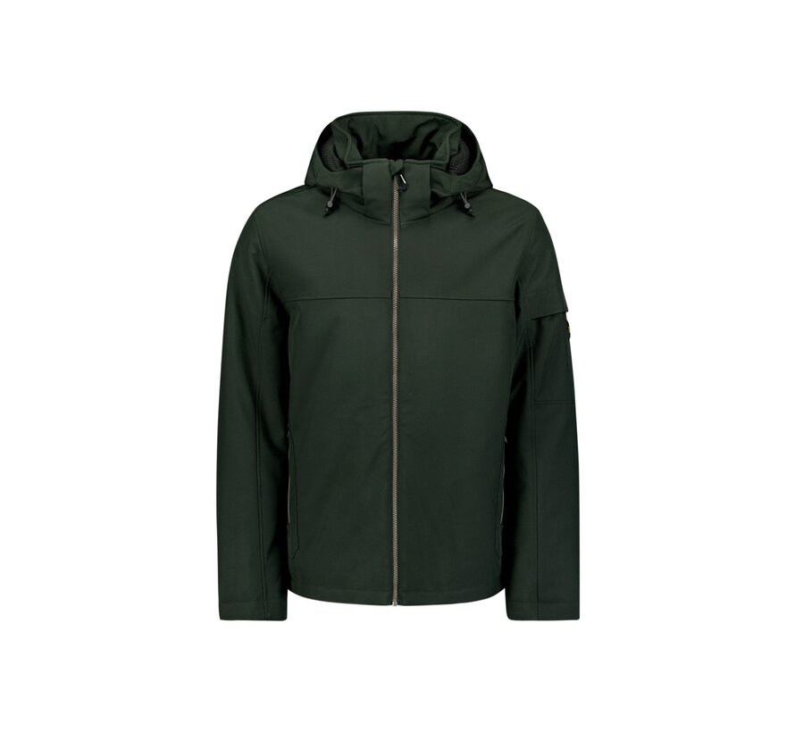 Jacket Short Fit Hooded Softshell Stretch Dark Moss (25630808 - 186)