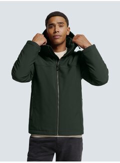 No Excess Jacket Short Fit Hooded Softshell Stretch Dark Moss (25630808 - 186)