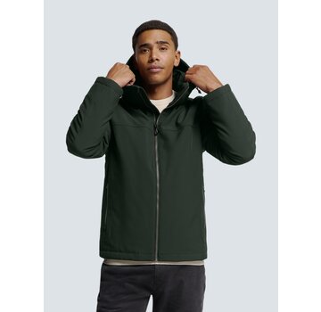 No Excess Jacket Short Fit Hooded Softshell Stretch Dark Moss (25630808 - 186)