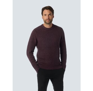 No Excess Pullover Crewneck 2 Coloured Soft Stretch Aubergine (25210918 - 083)