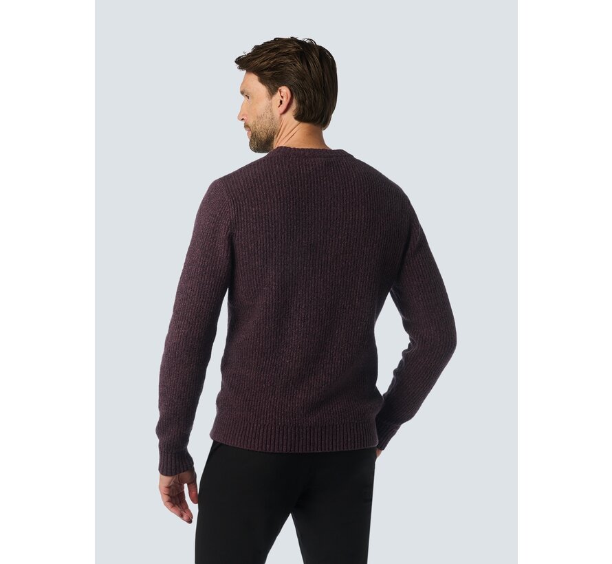 Pullover Crewneck 2 Coloured Soft Stretch Aubergine (25210918 - 083)