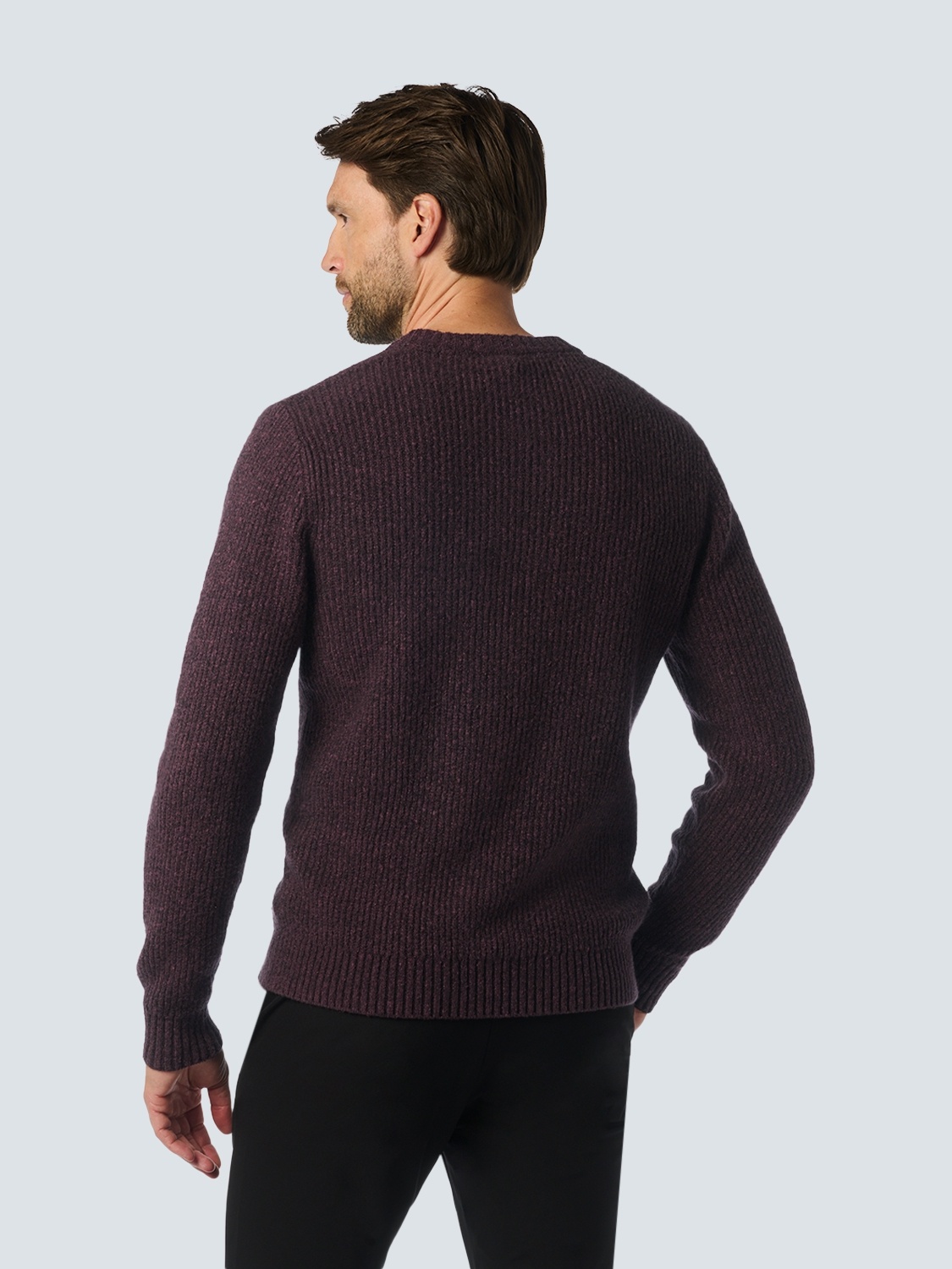 No Excess Pullover Crewneck  Coloured Soft Stretch Aubergine  XL No Excess