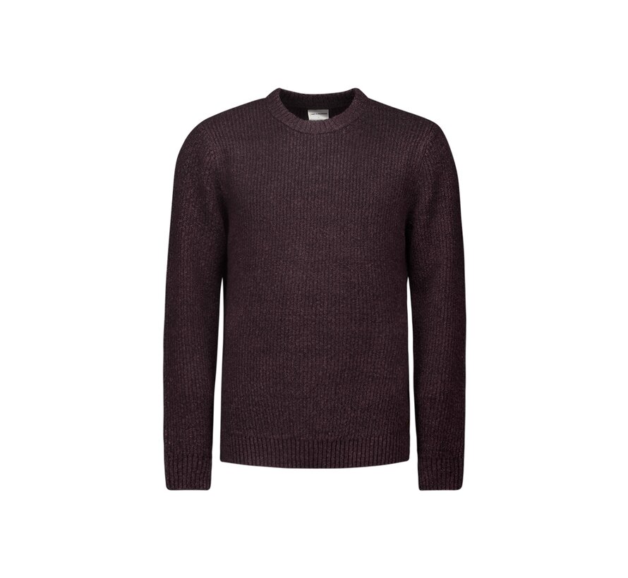 Pullover Crewneck 2 Coloured Soft Stretch Aubergine (25210918 - 083)