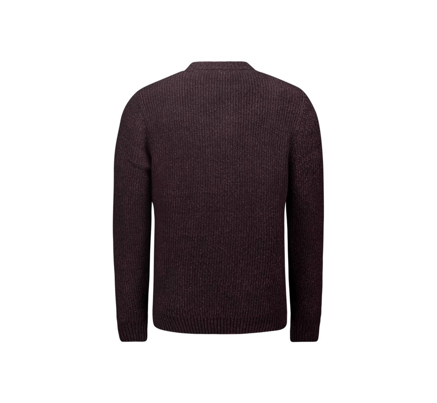Pullover Crewneck 2 Coloured Soft Stretch Aubergine (25210918 - 083)
