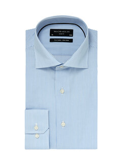 Michaelis Overhemd Pure Cotton Slim Fit Non Iron Stripe Blue (PM0H000016)N
