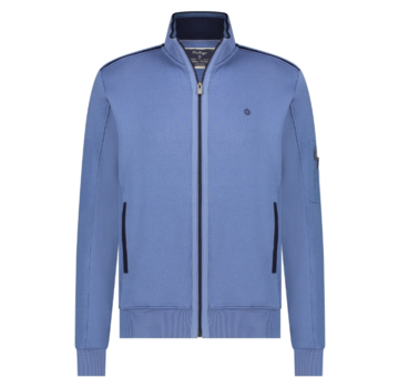 Fellows United Vest Cardigan Mixed Fabrics Mid Blue (41.2610 - 117)