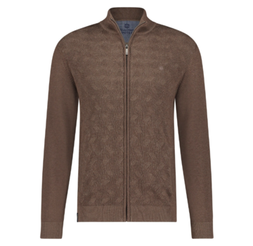 Fellows United Vest Cardigan Plated Structure Knit Brown (42.1108 - 141)