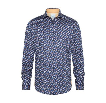 A Fish Named Fred Shirt tajine Navy (31.001.604)