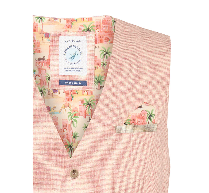 Waistcoat small check Rose Pink (31.131.430)