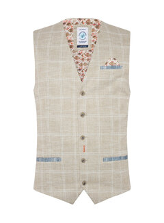 A Fish Named Fred Waistcoat travel check Sand (31.137.205)