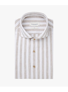 Profuomo SHIRT LINNEN X-CUTAWAY SF BEIGE (PPWH10021A)