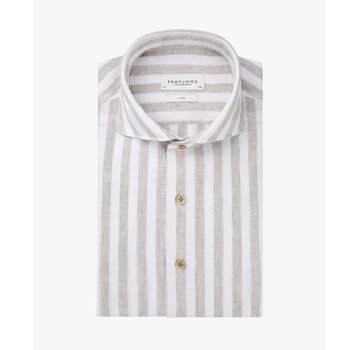 Profuomo SHIRT LINNEN X-CUTAWAY SF BEIGE (PPWH10021A)