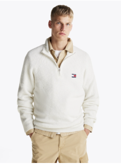 Tommy Hilfiger Trui Half-Zip Ancient White Melange (DM0DM19437 - YBH)