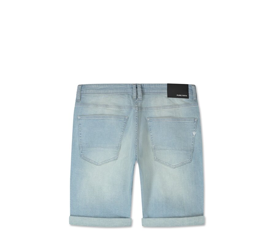 The Steve Skinny Fit Shorts Denim Light Blue (W1433 - 82)