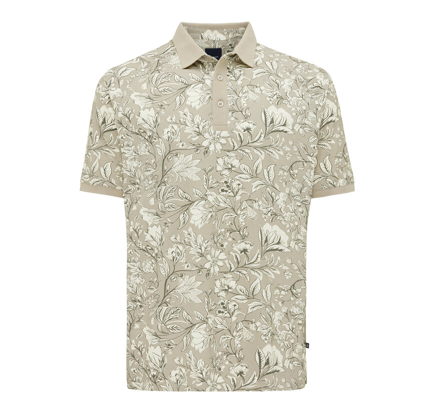 ERALDO Short sleeve polo with flowers Green (TRPOJA037 - 900)